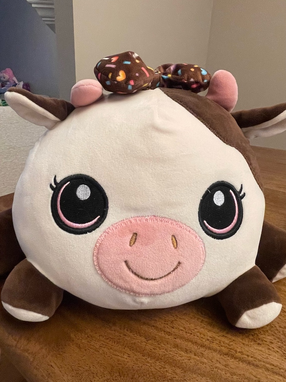 Smoochy pals Cow plushie - cream & Brown Cute Farm Animal Pillow
